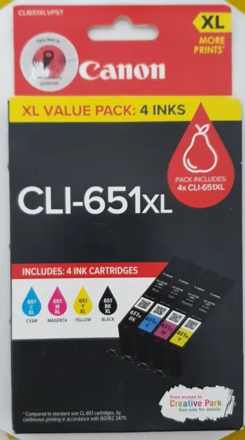 Canon CLI-651XL CLI651XL High Yield Ink Cartridges - Value Pack(4 Ink)-New!