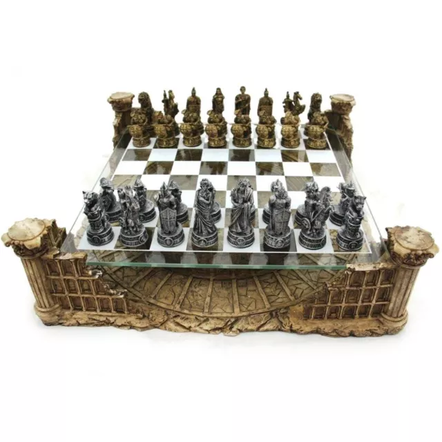 Medieval Fairy Fantasy Chess Board Game Set 3D Woodland Platform Resin  Pewter