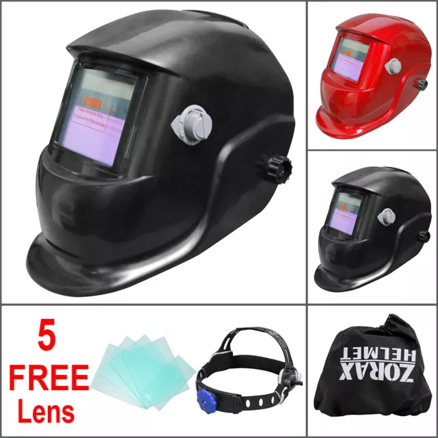 ZORAX Auto Darkening Welder Mask Welding Helmet Grinding Function Solar Power