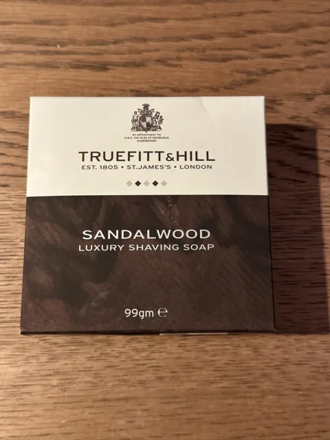 New Truefitt & Hill Sandalwood Luxury Shaving Soap In Wooden Bowl - 99G
