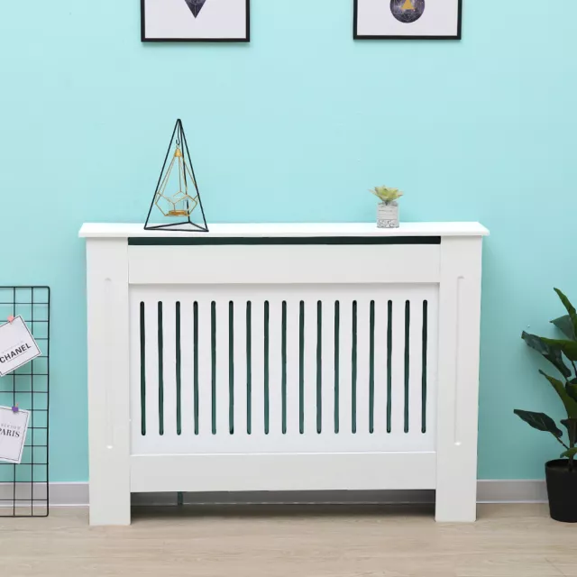 AVC Designs Medium Modern Radiator Cover Vertical Slats Pattern White + Warranty