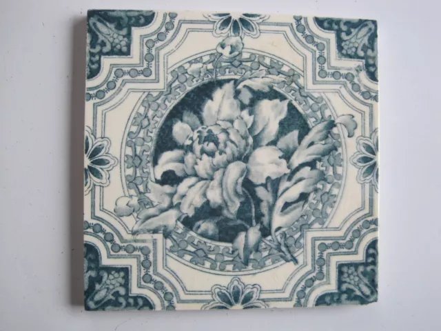 Antique Blue On White Aesthetic Transfer Print Wall Tile  With Central Paeony?