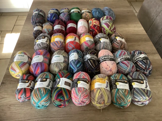 Großes Paket Sockenwolle 3,3Kg. teilweise von der Fa. Schachenmayr und andere
