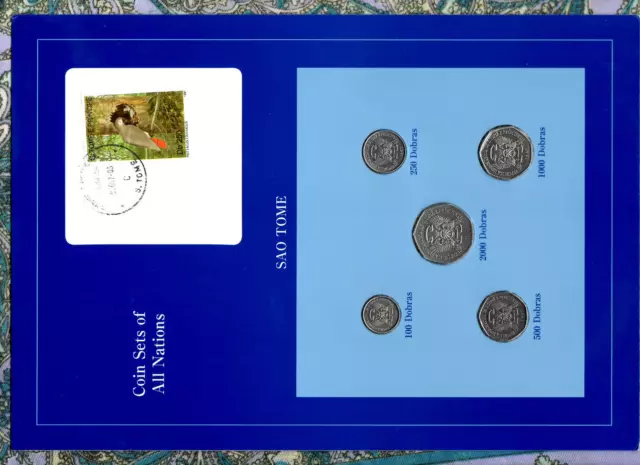 Coin Sets of All Nations Sao Tome 1997 UNC 2000,1000,500,200,100 Dobras Parrot