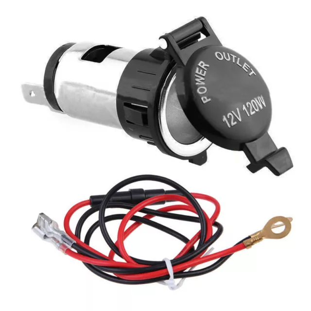 12V 120W Car Tractor Cigarette Lighter Power Socket Outlet Plug Kit Accessory