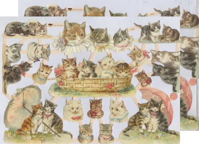 Chromo EF Découpis Chat 7415 Decoupage Collage Carterie