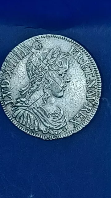 Demi Ecu A Louis Xiv La Meche Longue 1650 Poitiers Argent