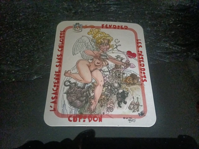 Sous bock de bière , l'alsacienne sans culotte, Février