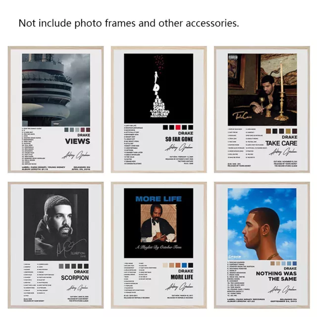 6 Stück 8x10"in Drake Poster Unframed Canvas Musik Album Cover für Zimmer Dekor