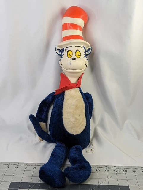 Mattel Dr Seuss Cat In The Hat Plush Talking Pullstring Doll 24 Inch 1970 Toy
