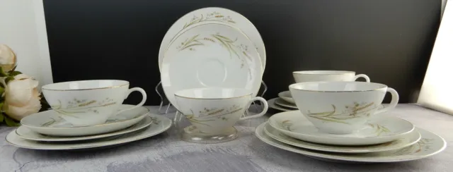 Set of 16 Pieces Golden Harvest Fine China Japan Cups,Saucers,B/B,Dessert Plates