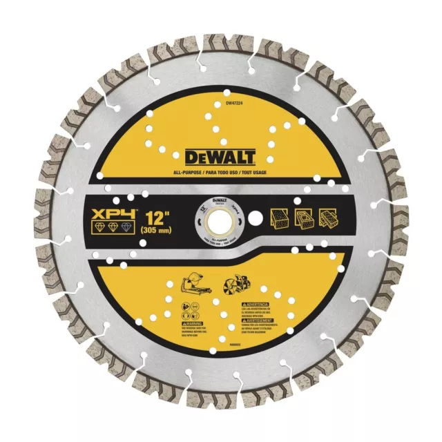 DeWalt DW47224 12 in. XP4 All-Purpose Segmented Diamond Blade New