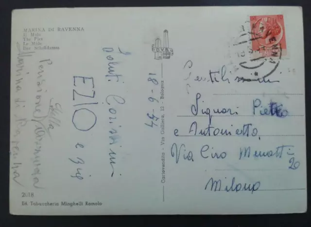 Cartolina - Marina Di Ravenna (Ra) - Il Faro - Viaggiata - 1954 2