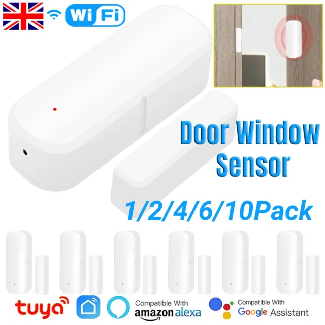 Tuya Smart WiFi Door Sensor Window Sensor Door Magnetic Alarm Detector 1/10PC UK