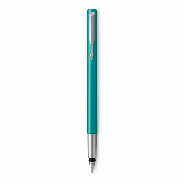 Parker Vector Fountain Pen  Blue Green & Stainless Steel Medium Pt New