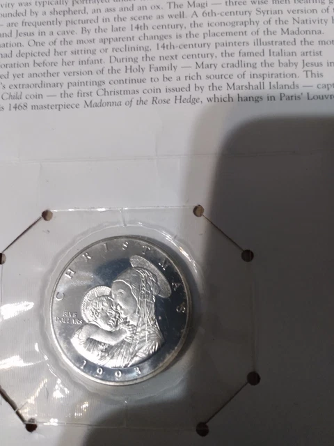 1993 Marshall Islands Madonna and Child $5 Commemorative Coin - Sealed