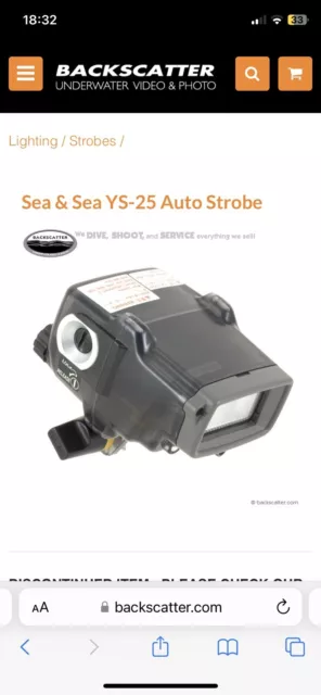 Sea & Sea YS-25 Auto Mini Underwater Photography Digital Flash Strobe