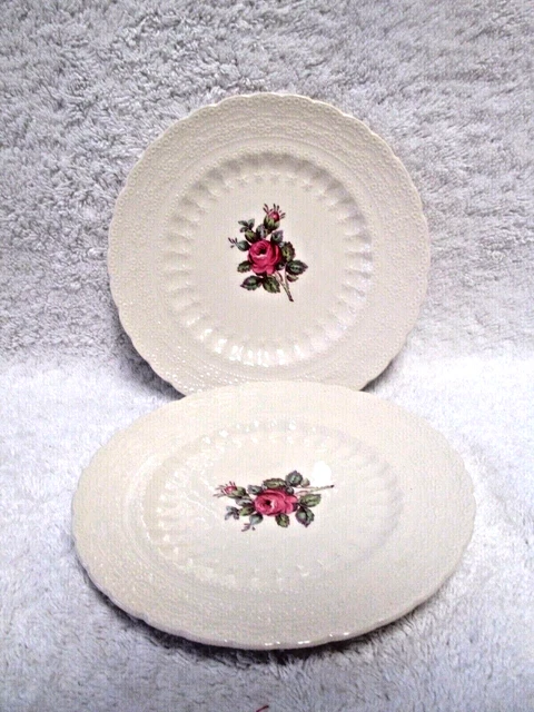 Platos de pan rosa Spode Jewel Billingsley 6 1/4" excelente conjunto plus vintage de 2