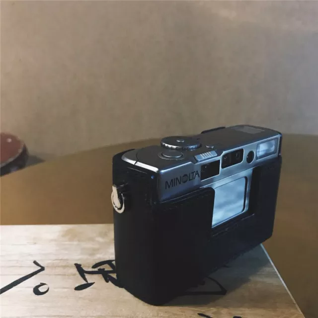 Cam-in Genuine Real Leather Half Camera Case Bag Cover for Minolta TC-1
