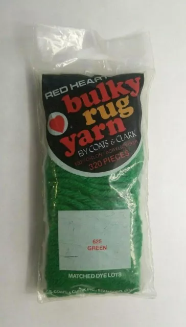 Red Heart Latch Hook Bulky Rug Yarn - 625 Green - 320 Pieces