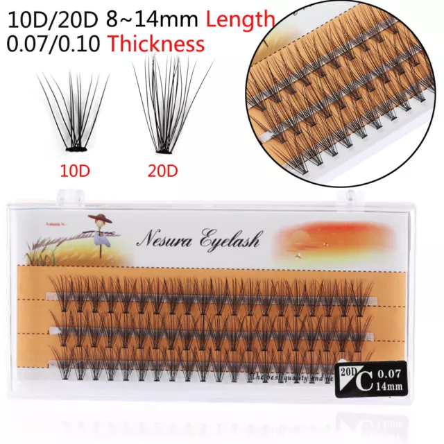 60 Clusters False Eyelashes Flare Individual Eye Lashes Extension C Curl Knot