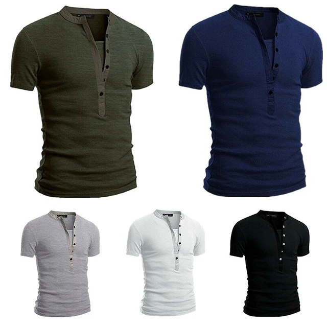 T-Shirt Da Uomo Con Scollo A V Manica Corta Camicetta Muscolare Top Sportivi A