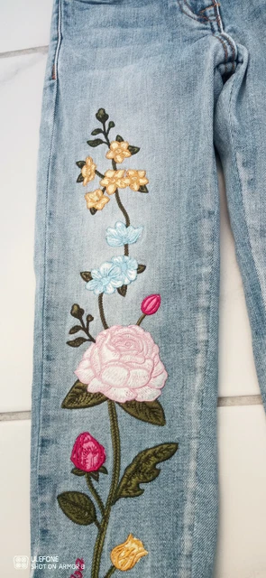Monnalisa girl bundle 4-5 years outfit mix mutch flowers embroidery denim set 3