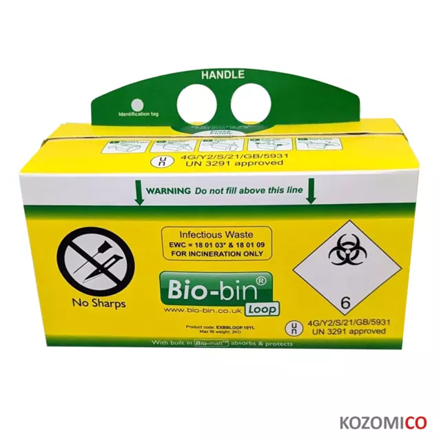 Bio-bin 2L hazardous waste ecofriendly disposal hospital lab autoclaving medical