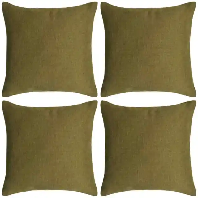 Cushion Covers 4 pcs Linen-look Green 50x50 cm