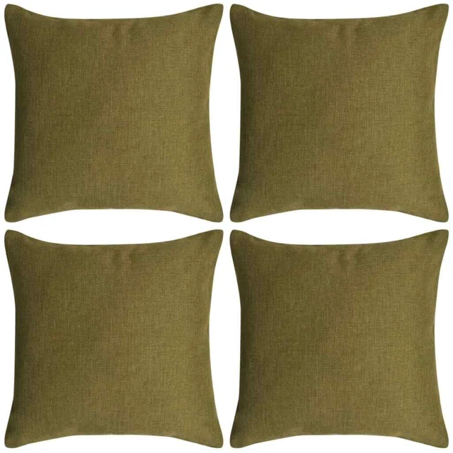 Cushion Covers 4 pcs Linen-look Green 50x50 cm