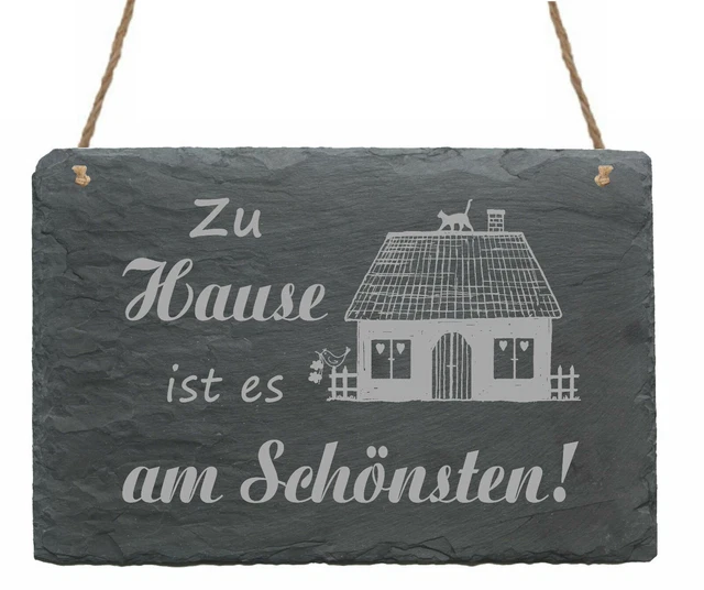 Schild Schiefertafel Zu Hause ist es am Schönsten Hausschild Einzug Dekoschild ❤
