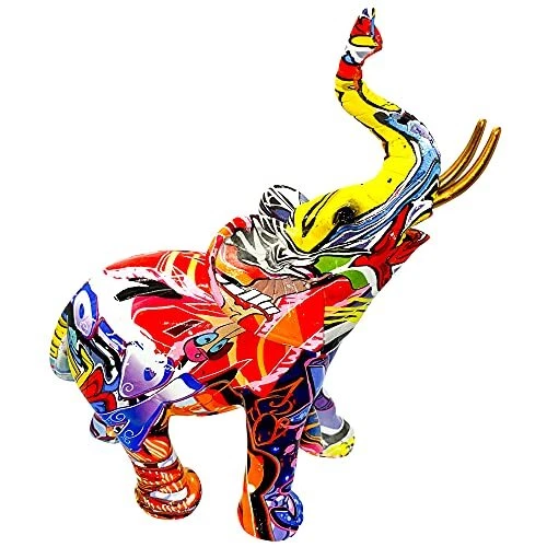 Colorful Graffiti Art Elephant Sculptures - Modern Large Elephant Statue for ...