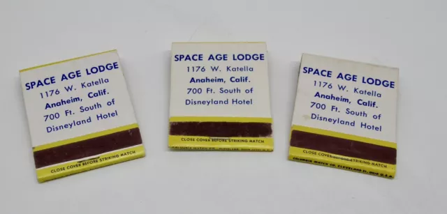 Space Age Best Western Lodge Anaheim California LOT of 3 FULL Matchbook's