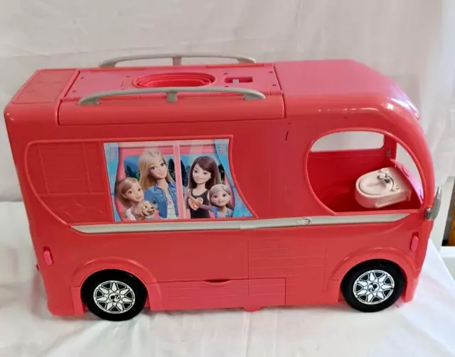 Barbie Pop Up Dream Camper van Pink Bus Motor Home Mattel