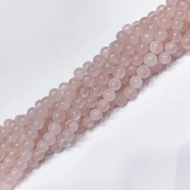 Natural Rose Quartz Gemstone Round Smooth Loose Spacer Beads Strand 6-7mm 13"