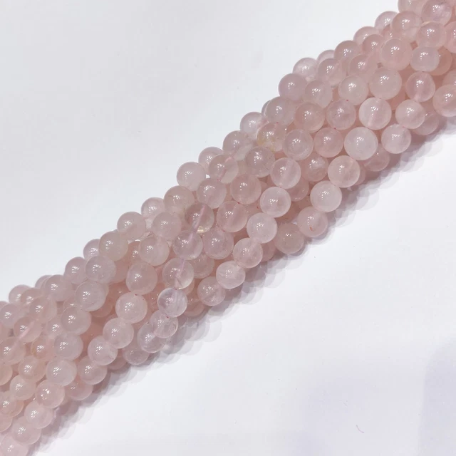 Natural Rose Quartz Gemstone Round Smooth Loose Spacer Beads Strand 6-7mm 13"