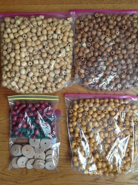 Large Lot Vintage Barrel Wood Beads 16Mm (Over 5 Lb) Crafts Art Macrame Jewelry