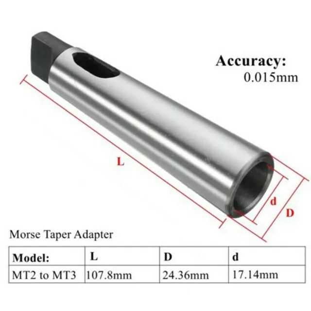 Morse Taper Adapter MT2-MT3 Reducing Adapter Drill Sleeve For Lathe Milling*-AU