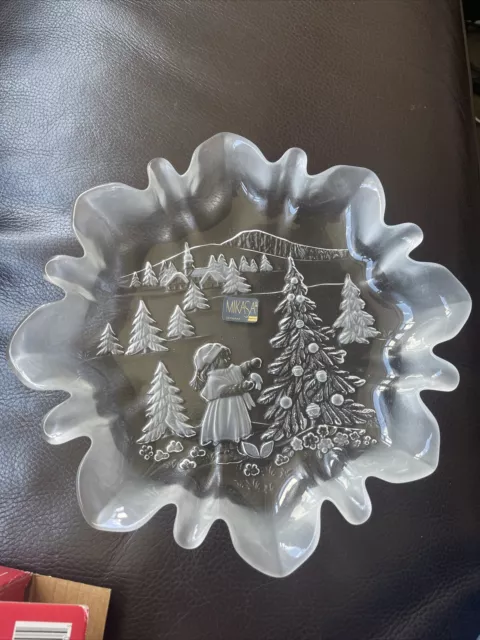 CHRISTMAS STORY MIKASA Bon Bon Plate Sweet Candy Dish 9 3/4 inch NOB