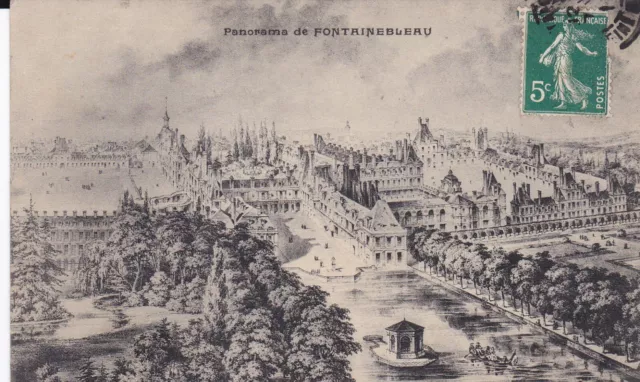 Cpa Panorama De Fontainebleau