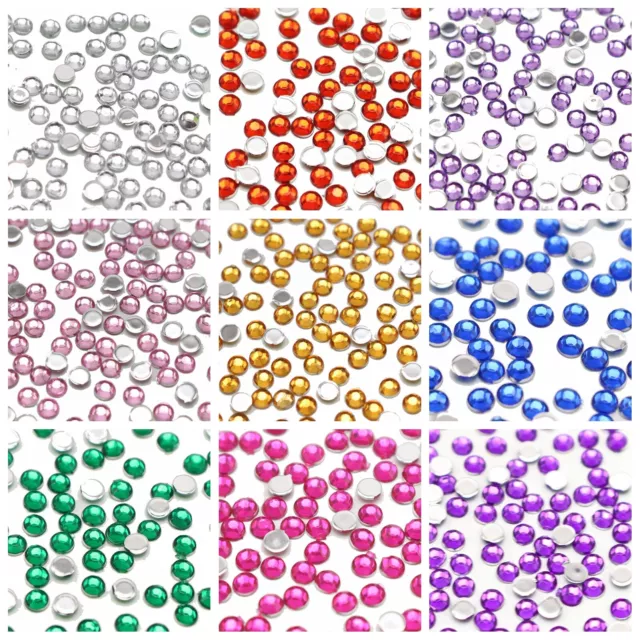 10,000 Crystal Acrylic Faceted Round Flatback Rhinestone Glue on Gems 3mm 12ss