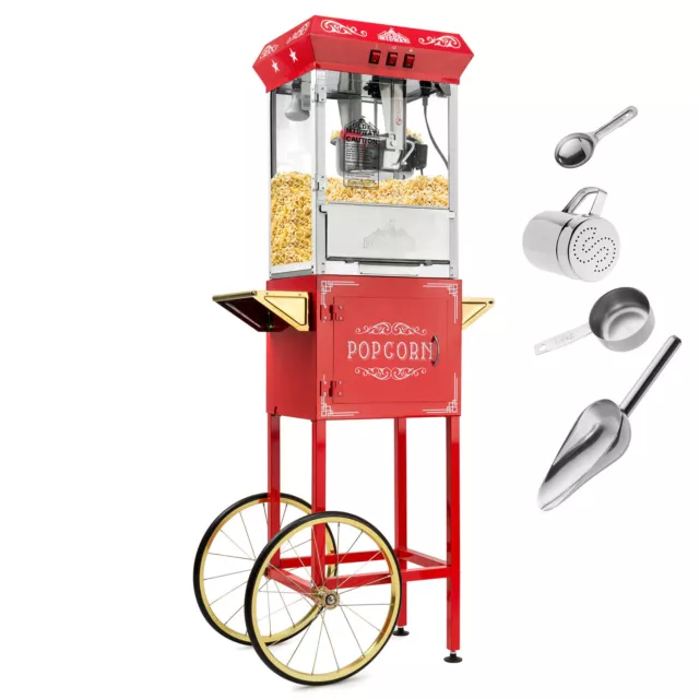 OPEN BOX - Vintage Style Popcorn Machine Maker Popper with Cart & 10-Oz Kettle