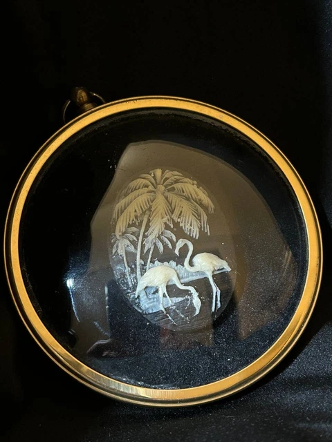 RARE VINTAGE THE Miniature World of Peter Bates, Flamingos In Cameo ...