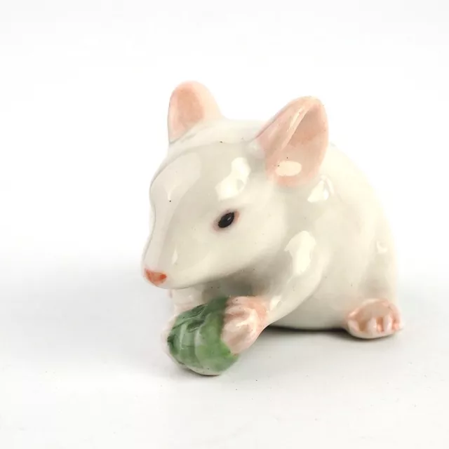 White Rat Figurine Ceramic Craft Miniatures Animal 2