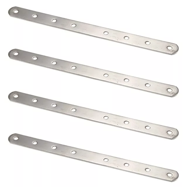 4X Metal 8 Holes Flat Straight  Corner Brace Angle Bracket 250mm T3K39754