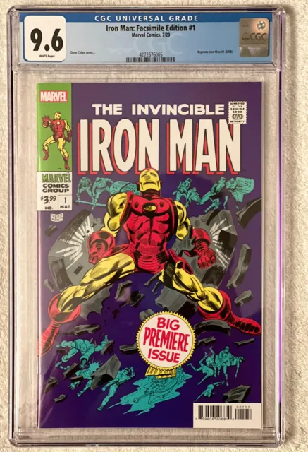 The Invincible Iron Man 1 Facsimile Edition CGC 9.6 Reprints OG 1968 Marvel 2023