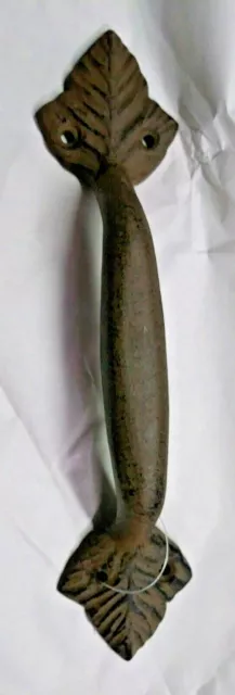 Leaf Rustic Door Appliance Cabinet Pull Barn Iron Gate Garage Grip Handle 9"
