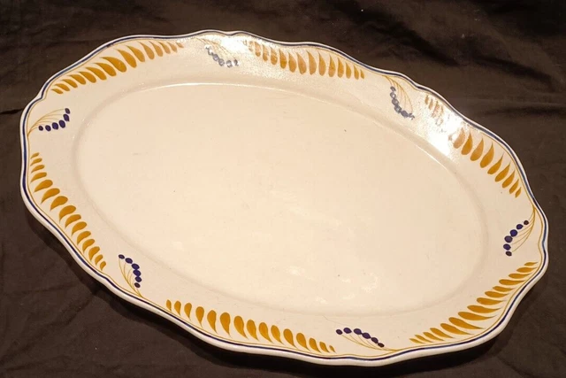 Grand Plat Ovale Vintage L. Chanut – Céramique Blanche – Fabriqué En France – Années 1920-1949