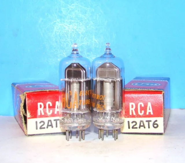 12AT6 NOS RCA AA5 radio audio amplifier vintage vacuum tube 2 valve tested 12AT6