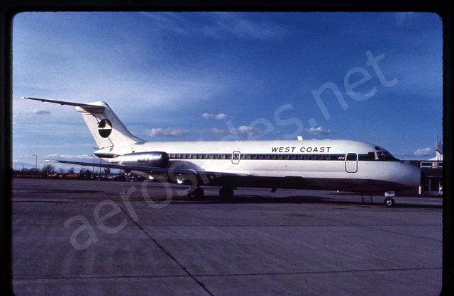 West Coast Douglas DC-9-14 N9102 Dec 86 DUPLICATE Kodachrome Aircraft Slide/Dia